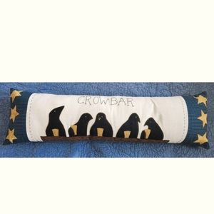 Primitive Folk Art Crow Decorative Pillow Country Accent Lumbar Pillow 31" X 10"
